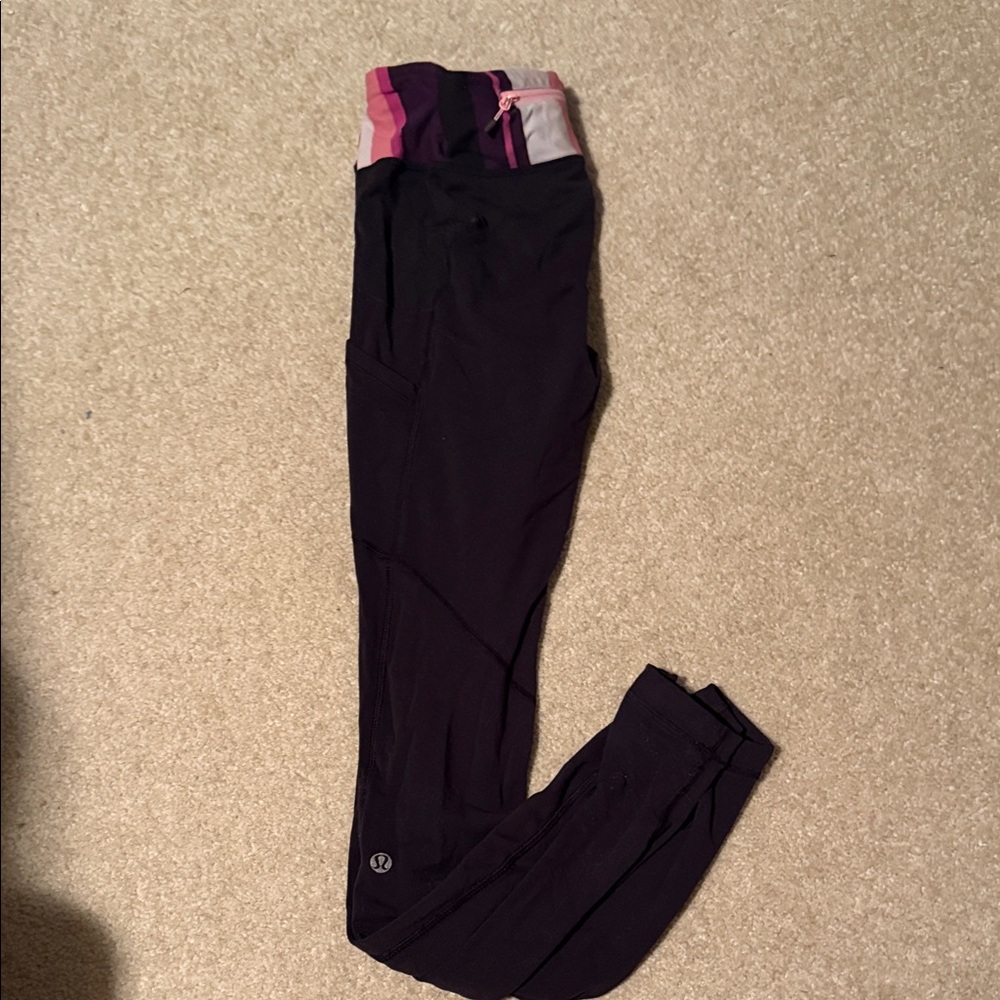 lululemon athletica Black and Pink Leggings